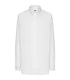 Dolce & Gabbana Long-sleeved Cotton Shirt With Embroidered Collar In Multi