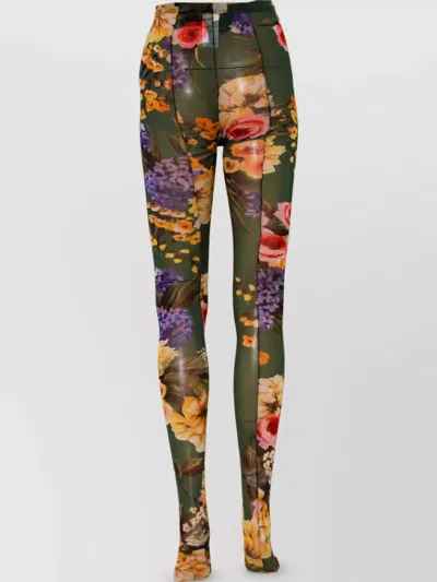 Dolce & Gabbana Floral Fishnet Tights In Black