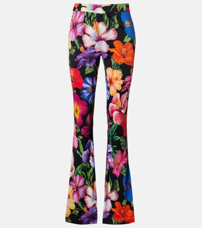 Dolce & Gabbana Floral Flared Pants In Multi
