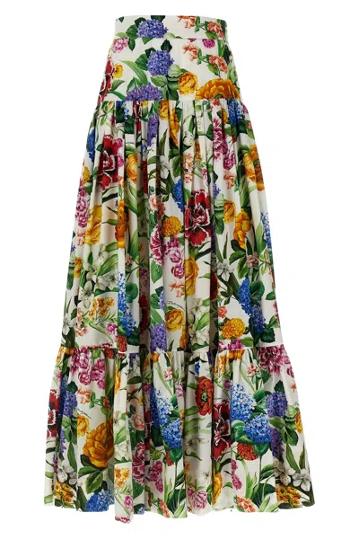 DOLCE & GABBANA DOLCE & GABBANA FLORAL FLOUNCES SKIRT