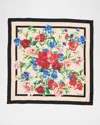Dolce & Gabbana Square Scarf Flower Print In H25qg Bouquet Fiori F Nudo