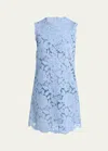 Dolce & Gabbana Light Blue Sleeveless A Line Dress In Floral Dg Lace Woman In Lgt Purple