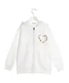 Dolce & Gabbana Floral Heart Print Zipped Hoodie In White