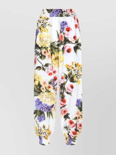 Dolce & Gabbana Floral High-waisted Balloon Trousers In Multicolor