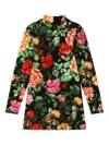 Dolce & Gabbana Floral Cotton-blend Dress In Black