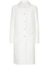 Dolce & Gabbana Floral-jacquard Belted Coat In White