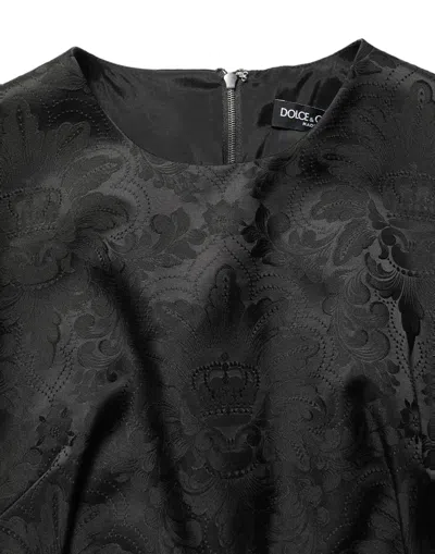 Dolce & Gabbana Floral Jacquard Dress In Black