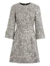 Dolce & Gabbana Floral-jacquard Lamé Mini Dress In Silver