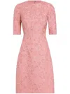 Dolce & Gabbana Floral-jacquard Midi Dress In Pink