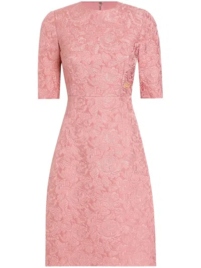 DOLCE & GABBANA FLORAL-JACQUARD MIDI DRESS