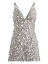 Dolce & Gabbana Floral-jacquard Mini Dress In Gray