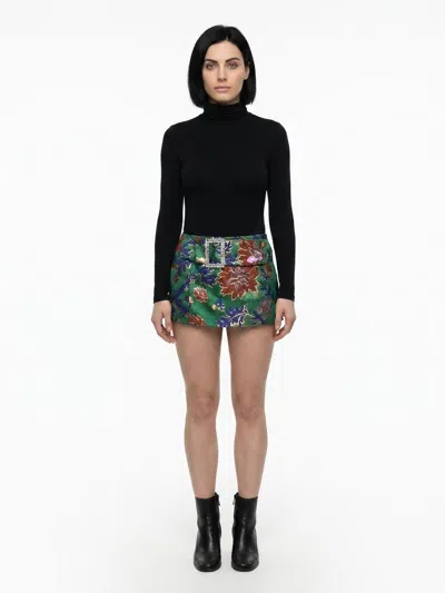 Dolce & Gabbana Floral Jacquard Mini Skirt In Multicolor