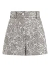 Dolce & Gabbana Floral-jacquard Shorts In Gray