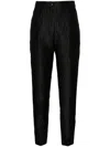 Dolce & Gabbana Floral-jacquard Tailored Trousers In Black