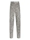 Dolce & Gabbana Floral-jacquard Trousers In Silver