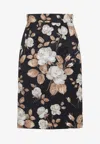Dolce & Gabbana Multicolour Jacquard Floral Skirt In Multi