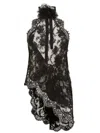 Dolce & Gabbana Halterneck Lace Top Asymmetric Hem In Black