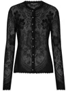 Dolce & Gabbana Black Floral Lace Button Cardigan Sweater In Black