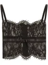 Dolce & Gabbana Floral Lace Corset In Black