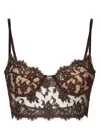 Dolce & Gabbana Floral-lace Corset-style Bra In Black