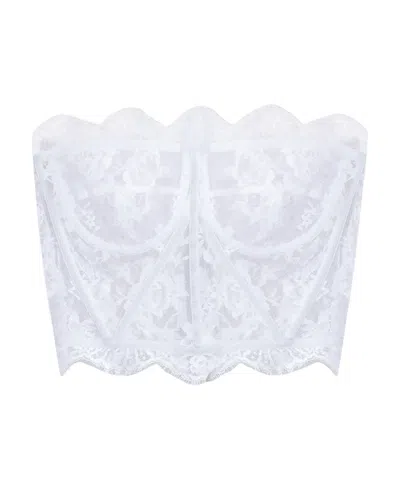 Dolce & Gabbana Dolce  Gabbana Floral Lace Corset Top In White