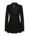 Dolce & Gabbana Lace Double-breasted Blazer Jacket In Black