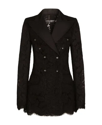DOLCE & GABBANA DOLCE  GABBANA DOUBLE BREASTED LACE BLAZER