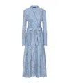 Dolce & Gabbana Floral Cordonetto Lace Trench Coat With Dg Logo In Blue