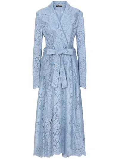 DOLCE & GABBANA CORDONETTO-LACE TRENCH COAT