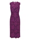 Dolce & Gabbana Floral-lace Dress In Purple