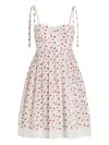 Dolce & Gabbana Lace-trimmed Floral-print Cotton-blend Poplin Bustier Mini Dress In White