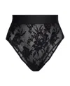 Dolce & Gabbana Floral-lace High-waist Briefs In Black