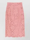 Dolce & Gabbana Lace Midi Skirt With Embroidered Logo