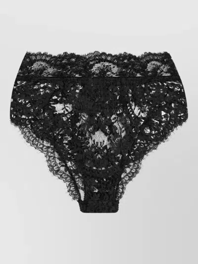 Dolce & Gabbana Floral Lace High-cut Briefs In Black