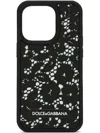 Dolce & Gabbana Floral Logo-patch Iphone Pro Case In Black