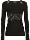 Dolce & Gabbana Viscose Sweater With Lace Inserts In Black