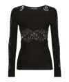 Dolce & Gabbana Viscose Sweater With Lace Inserts In Black