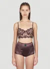 Dolce & Gabbana Floral-lace Corset-style Bra In Brown