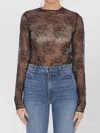 Dolce & Gabbana Floral Lace Long Sleeve Bodysuit In Black