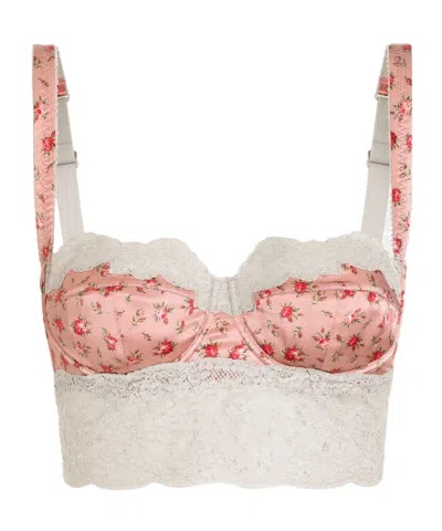 Dolce & Gabbana Dolce  Gabbana Floral Lace Longline Bra In White