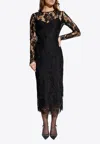 Dolce & Gabbana Floral Lace Midi Dress