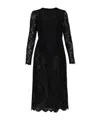 Dolce & Gabbana Lace Insert Midi Dress In Black