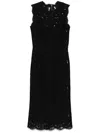 Dolce & Gabbana Floral-lace Midi Dress In Black