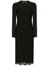 Dolce & Gabbana Floral-lace Midi Dress In Black