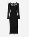 Dolce & Gabbana Lace Midi Dress In Black