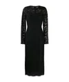 Dolce & Gabbana Lace Insert Midi Dress In Black