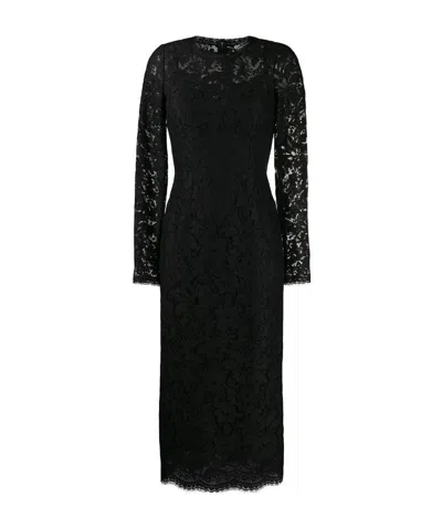 DOLCE & GABBANA DOLCE  GABBANA LACE MIDI DRESS