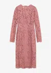 Dolce & Gabbana Floral Lace Midi Dress In Pink