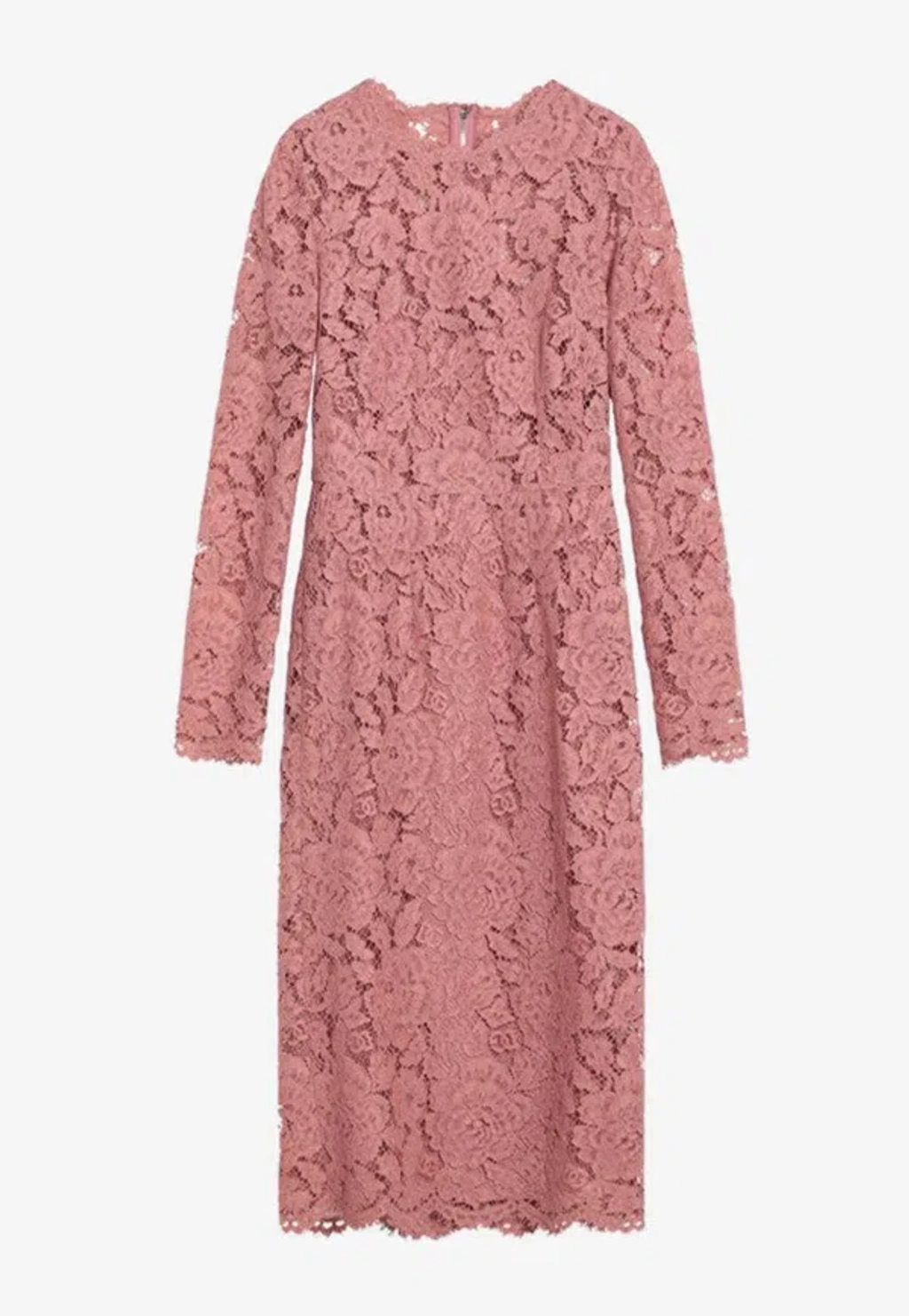 Dolce & Gabbana Floral Lace Midi Dress In Pink | ModeSens