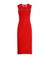 Dolce & Gabbana Calf-length Sheath Dress In Floral Cordonetto Lace In Red